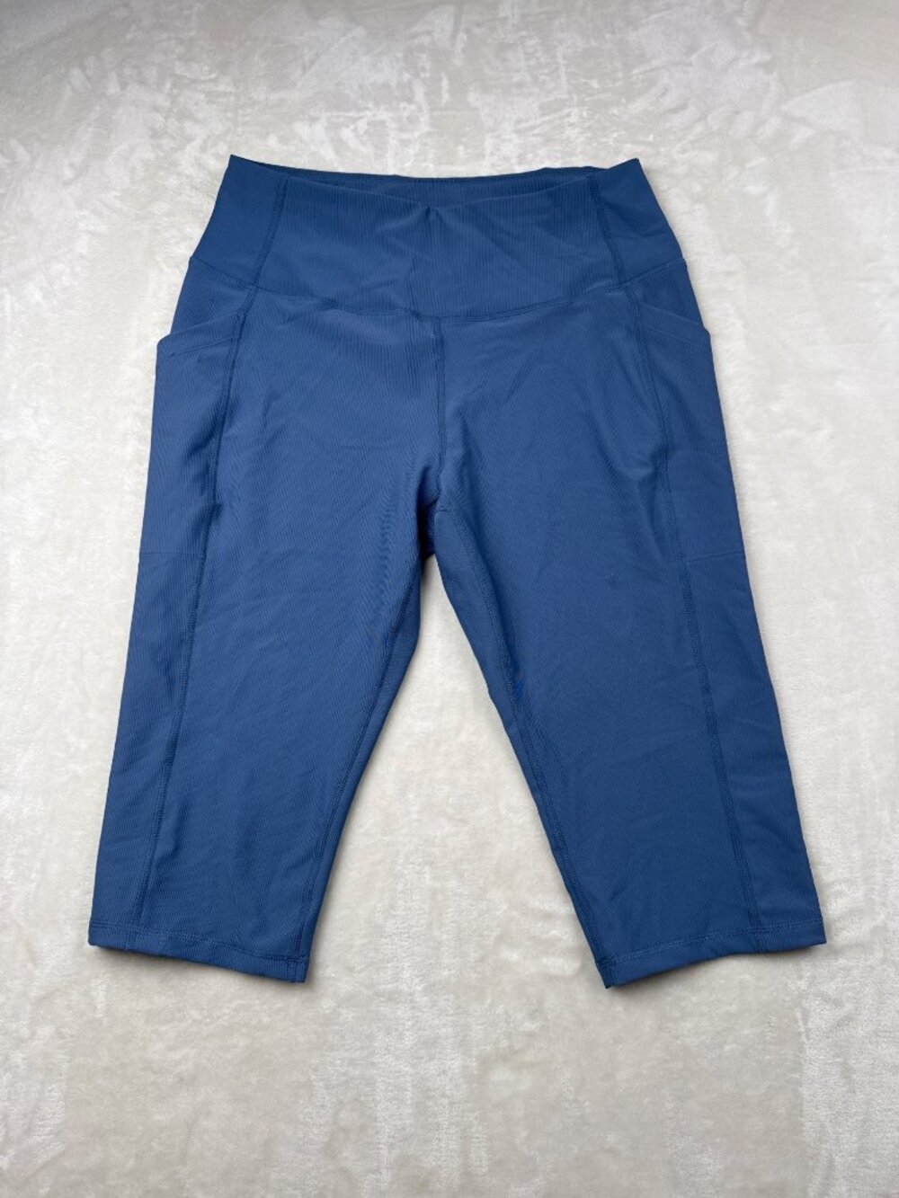 32 Degrees Cool Womens Blue High-Waisted Capri Leggings With Side Pockets XL